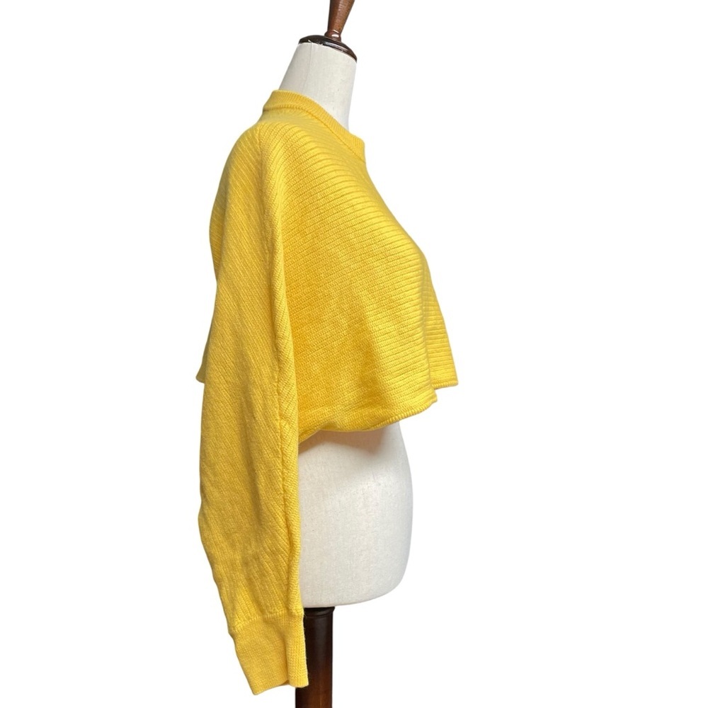 Aritzia Wilfred Free Lolan Cropped Sweater Wool Knit Butter Yellow Size M - Picture 4 of 11